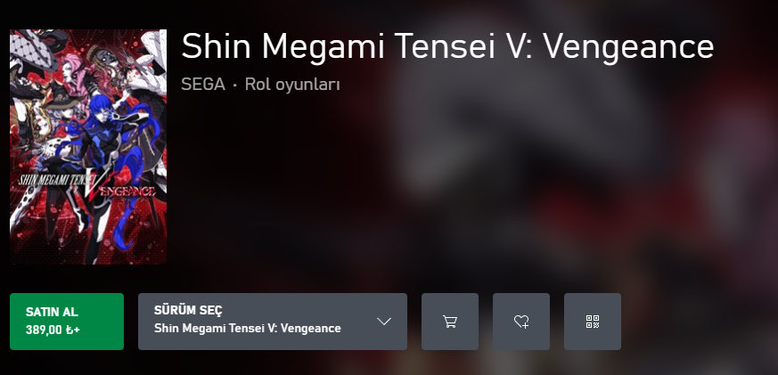 SomethingGeek's tweet photo. Shin Megami Tensei V: Vengeance Xbox Store üzerinde 389 tl olarak çıktı. Oyunu hem pc hem de xbox üzerinden oynayabilirsiniz

Sega uzun zamandır Türkiyeye özel fiyatlandırma yapmıyordu, yüksek ihtimalle fiyatı yanlış girdiler. https://t.co/Fg2eGqJiWH