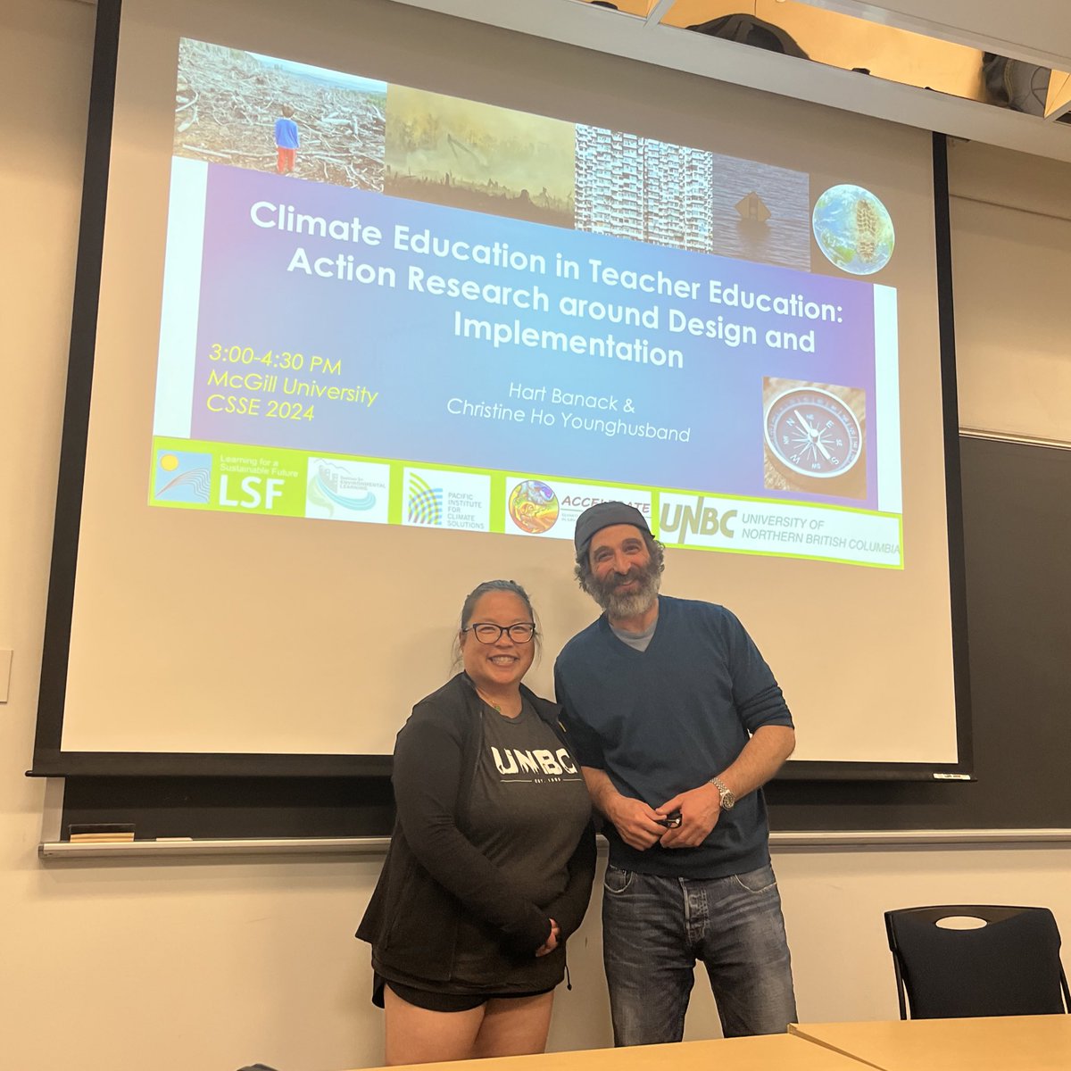 EducationUnbc's tweet photo. Drs. Hart Banack and Christine Ho Younghusband present on behalf of the @CETE_UNBC Research Team at Congress 2024 for #CATE #CAARE. A paper presentation. Action research and Teacher Education. #UNBCED #CSSE #UNBC #CETE https://t.co/hz1908kPsT