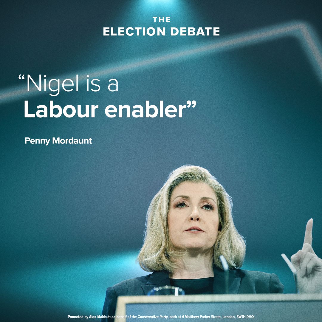 manoj2477's tweet photo. A vote for Reform is a vote for a Keir Starmer government.

That means £2,094 higher taxes for every working household.

#ITVDebate https://t.co/tR0WGgQWu0