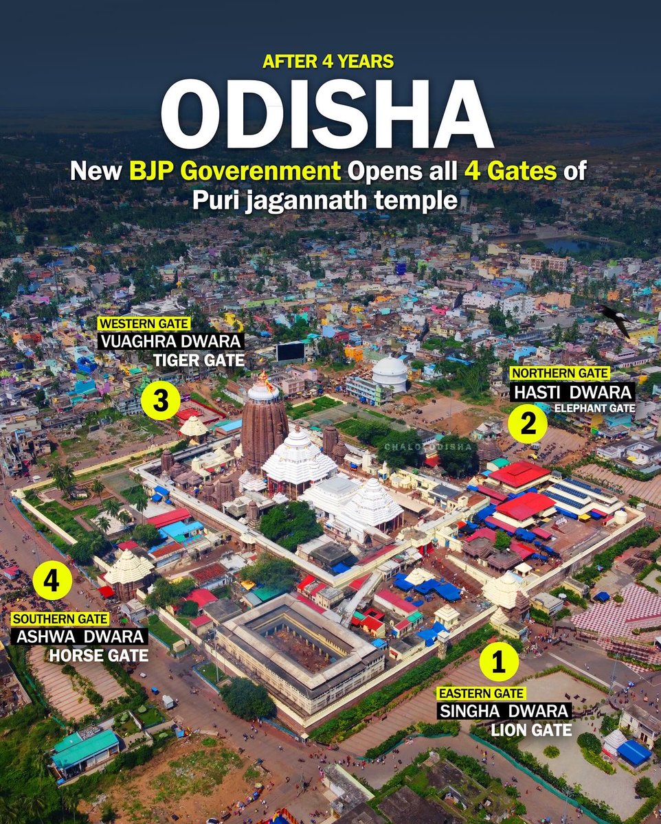 All Four Gates Of Puri’s Jagannath Temple, Odisha Opened for Devotees from Today 🤩🙏 👏 | #JaiJagannath 🙌

The gates of the 12th-century monument were shut during Covid-19 pandemic in 2020

#chaloodisha #purijagannathtemple #odisha #mohanmajhi #chardham #shrimandira