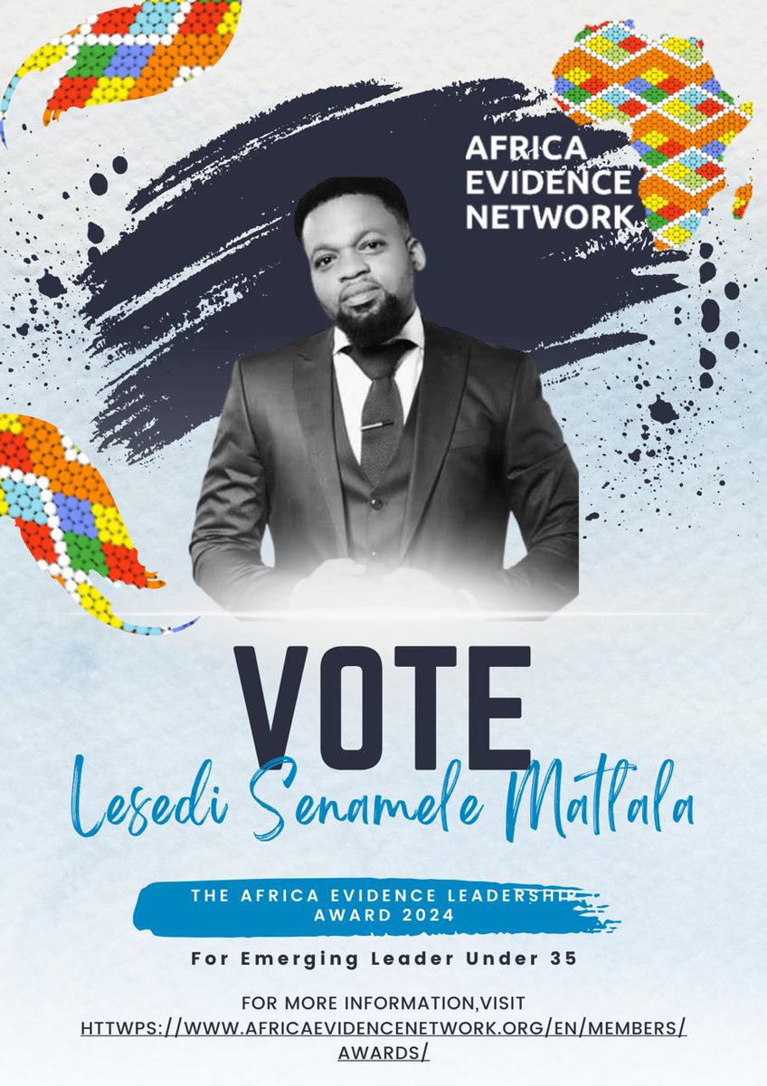 'm thrilled to share that I've been nominated for the Africa Evidence Leadership Award 2024! 🌍✨
Please take a moment to cast your vote for me in the Emerging Leader Under 35 category. Every vote counts! 🗳️🙏
Vote here; lnkd.in/dmT-22sX