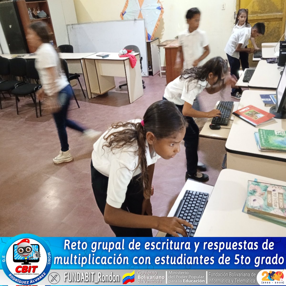 FUNDABIT_Rondon's tweet photo. #13Jun Reto grupal de escritura y respuestas de multiplicación con estudiantes de 5to grado ⌨️✖️

#VenezuelaPotencia
#GuáricoProduce
#SomosFundabit
@NicolasMaduro
@MPPEDUCACION
@Mincyt_VE
@_LaAvanzadora
@EliasEducacion
@CanaimaGNULinux
@CNTI_VE @CDCEGuarico https://t.co/u46Kv2pwyn