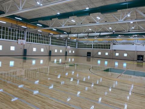 DugganNESF's tweet photo. 1st coat down at Bishop Guertin Fieldhouse https://t.co/hvBQyEtBb1