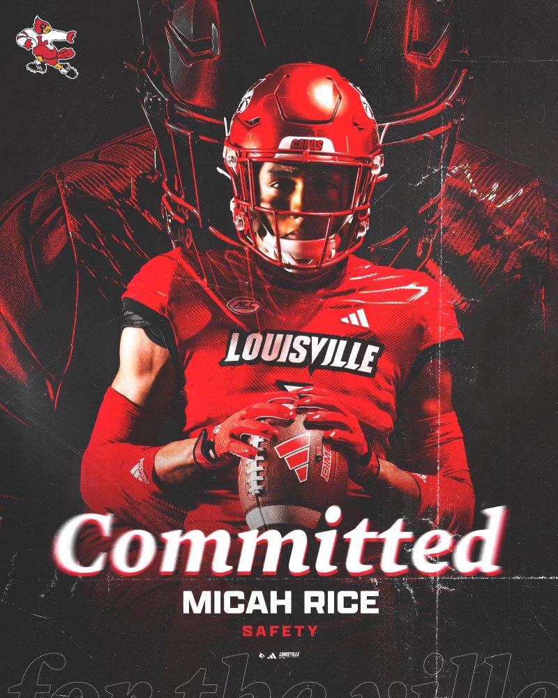 Micah Rice (@micahweaponx) on Twitter photo Only gratefulness for how far God has taken me. Excited to announce my commitment to <a href="/LouisvilleFB/">Louisville Football</a>‼️
Let’s play football. #GoCards
<a href="/MealprepRice/">Michiko Rice Meals by Michiko</a> <a href="/RiceFitness1/">JR Rice Fitness Coach and Nutrition Specialist</a>
<a href="/JeffBrohm/">Jeff Brohm</a> <a href="/CoachRonEnglish/">Ron English</a> <a href="/MoellerFootball/">Archbishop Moeller Football</a> <a href="/MoellerTrack/">Moeller T&F</a> <a href="/AMcLainXIX/">Adam McLain</a> <a href="/CoachNickSharp/">Nick Sharp</a> <a href="/ZachEdwards_/">Coach (E)dwards</a> <a href="/Coach_B10/">Bert Bathiany V</a> Only gratefulness for how far God has taken me. Excited to announce my commitment to <a href="/LouisvilleFB/">Louisville Football</a>‼️
Let’s play football. #GoCards
<a href="/MealprepRice/">Michiko Rice Meals by Michiko</a> <a href="/RiceFitness1/">JR Rice Fitness Coach and Nutrition Specialist</a>
<a href="/JeffBrohm/">Jeff Brohm</a> <a href="/CoachRonEnglish/">Ron English</a> <a href="/MoellerFootball/">Archbishop Moeller Football</a> <a href="/MoellerTrack/">Moeller T&F</a> <a href="/AMcLainXIX/">Adam McLain</a> <a href="/CoachNickSharp/">Nick Sharp</a> <a href="/ZachEdwards_/">Coach (E)dwards</a> <a href="/Coach_B10/">Bert Bathiany V</a>