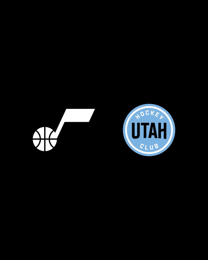 utahjazz's tweet photo. We’re so glad you’re *officially* here, @utahhockeyclub! 

Welcome to the family 🏒 🏔️ 🏀 https://t.co/Twywqczts9