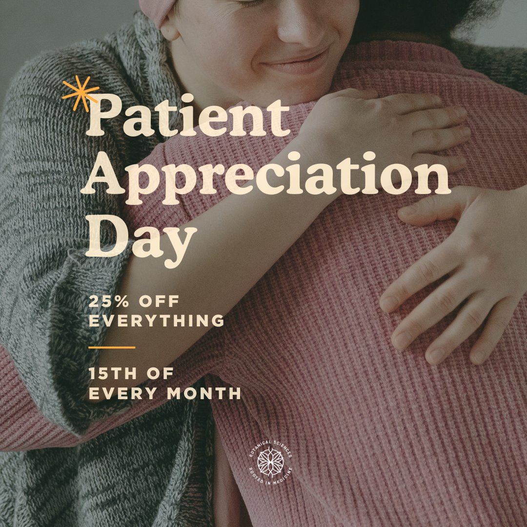 BotSciGA's tweet photo. 🎉 Don’t miss Patient Appreciation Day on the 15th of every month! Enjoy a 25% discount on all products at our Chamblee, Marietta, Pooler, and Stockbridge stores, and enjoy some extra relief! ✨ #relief #thankyou #georgia https://t.co/H6HkXVwW75