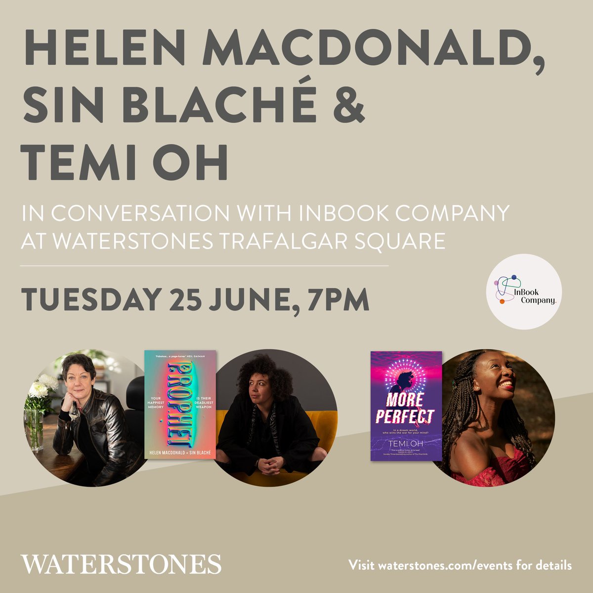 WaterstonesTraf's tweet photo. Helen Macdonald, Sin Blaché and Temi Oh in conversation with InBook Company- 25 June

@HelenJMacdonald @sinistra_blache @Temi_Oh @ https://t.co/loTK9pNW9w