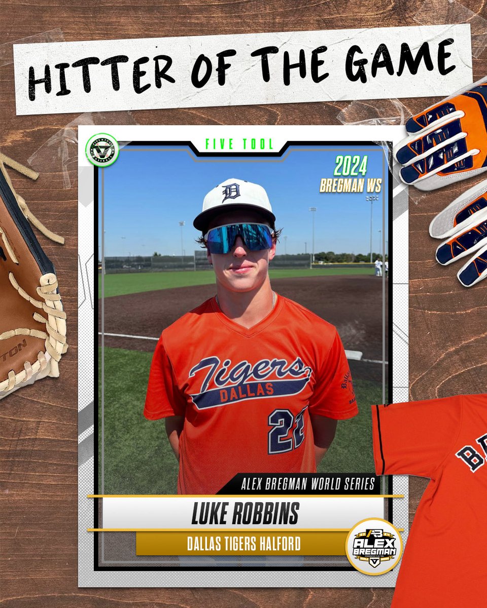 #BregmanWS F: <a href="/DTigerBaseball/">Dallas Tigers</a> Halford 3, South Texas Sliders 15U Schulz 2 
PoG: <a href="/Christheriot20/">Christopher Theriot</a> 5 IP, 4K, 0H, 0R
Hitter: Luke Robbins 2-3, BB