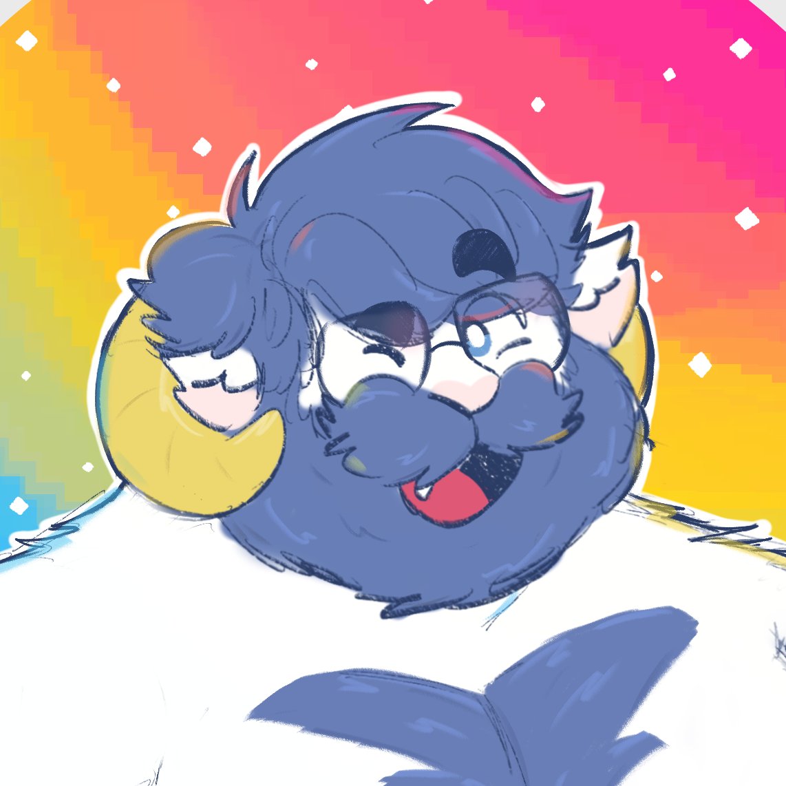 furrobodin's tweet image. um pequeno icon doodle do meu sona pro mês do orgulho 🏳️‍🌈
💙💛❤️