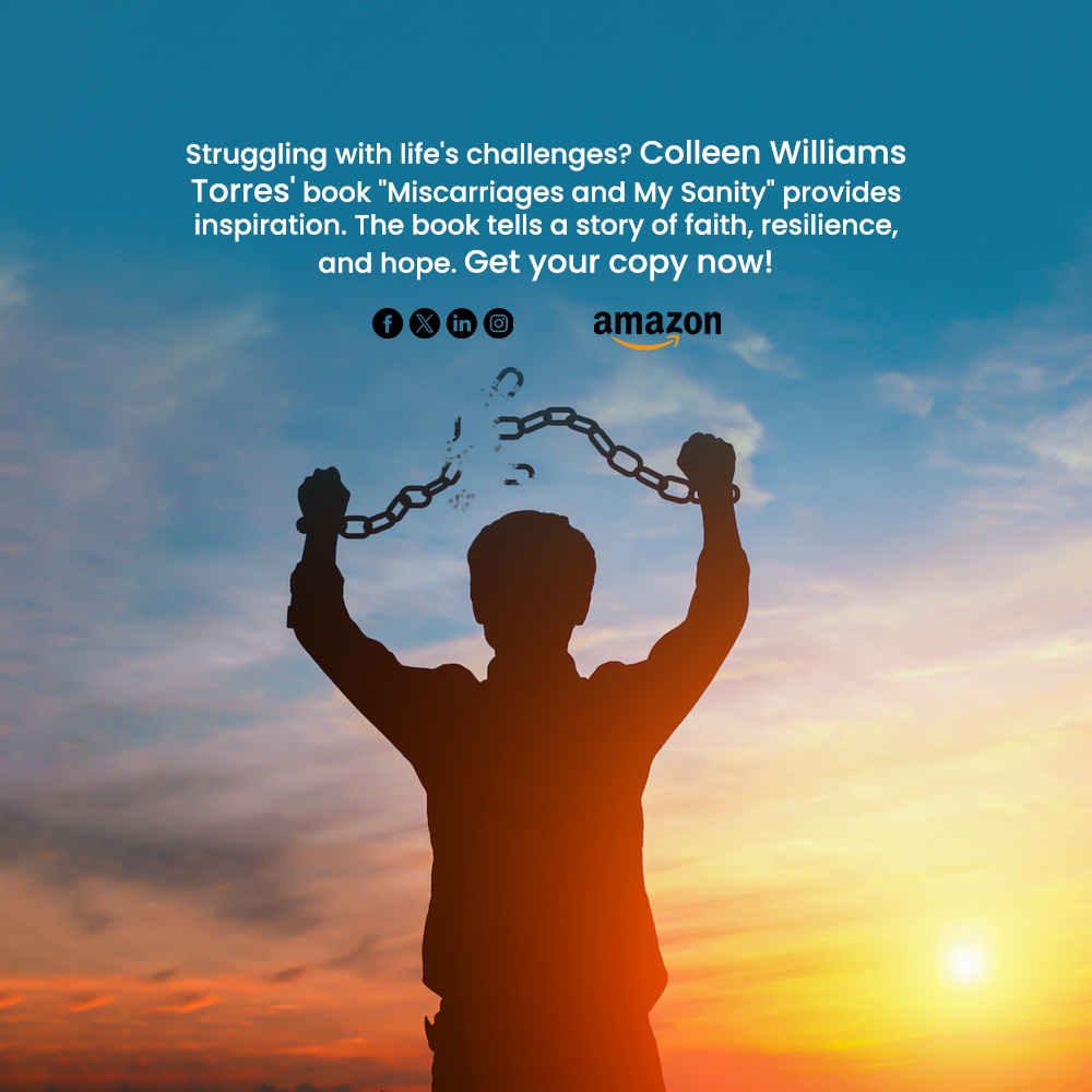 ColleenTor84336's tweet photo. Struggling with life's challenges? Colleen Williams Torres' book "Miscarriages and My Sanity" provides inspiration. The book tells a story of faith, resilience, and hope.
Learn More https://t.co/nhWnoLF26X
#MiscarriagesAndMySanity #ColleenWilliamsTorres #InspiringRead #Overcom https://t.co/nvDK0ugfbi