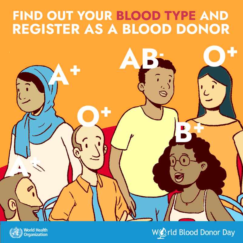 WHO's tweet photo. What can you do to #GiveBlood?

#WorldBloodDonorDay