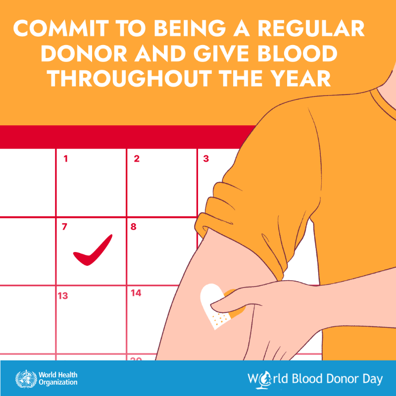 WHO's tweet photo. What can you do to #GiveBlood?

#WorldBloodDonorDay