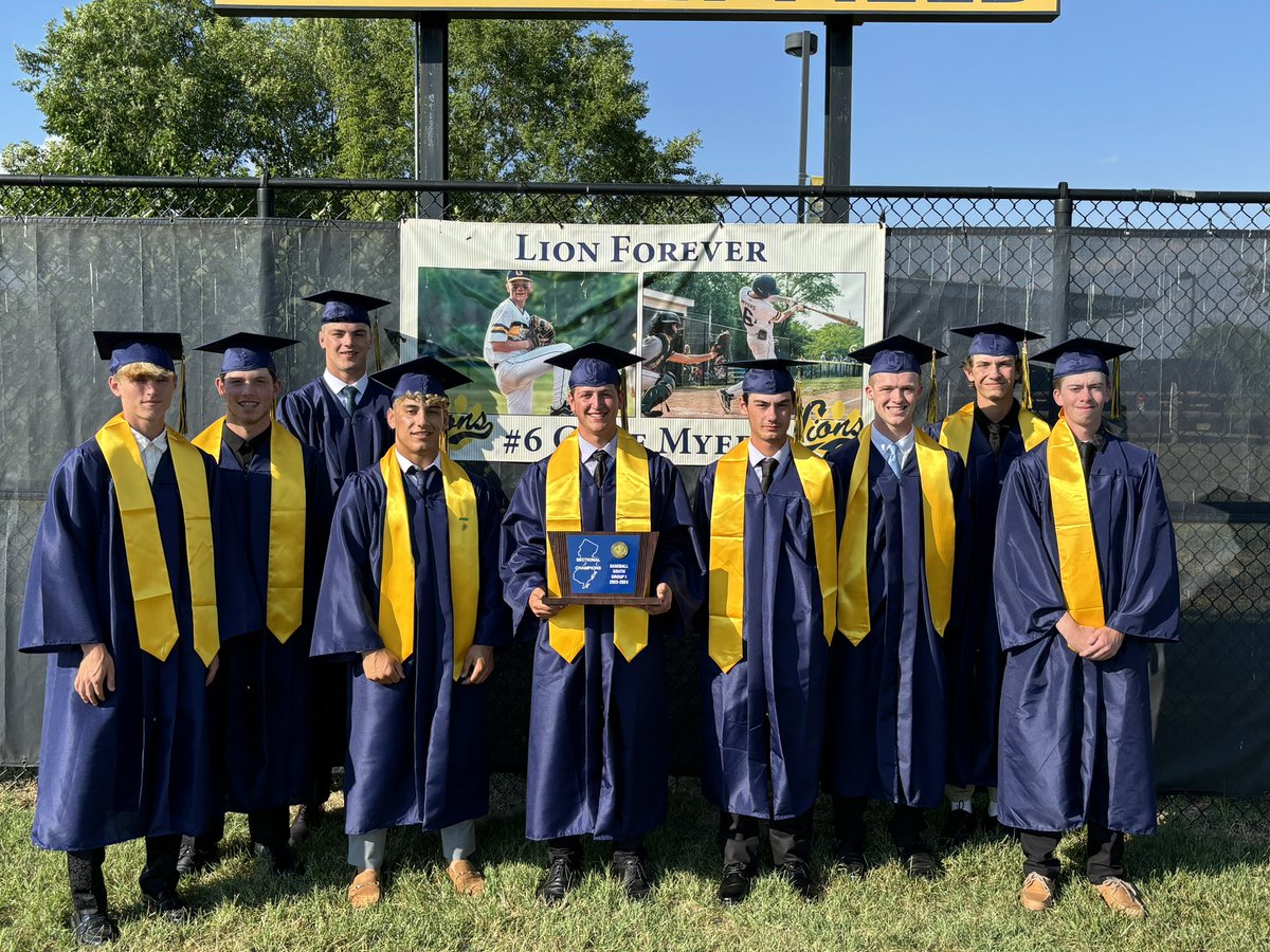 LionBaseballGHS's tweet photo. Happy Graduation Day to the class of 2024. These 9 seniors left a major impact on our program&amp;we wish them the best of luck in their futures. Colonial Patriot Division &amp; South Jersey Group 1 Champs! Lions Forever! Champions Forever! #LLG #50Years 
@GloucesterGHS https://t.co/X6NehMomS2