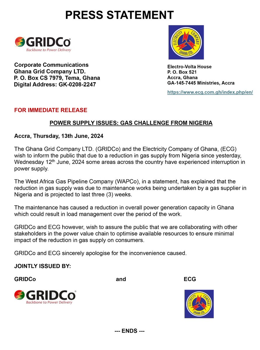 Electricity Company of Ghana Ltd tweet media