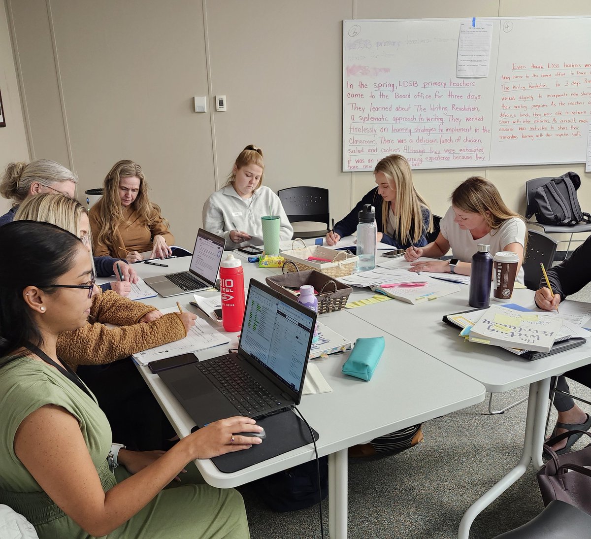 LITLearningLDSB's tweet photo. The last Primary session of the @LimestoneDSB's Writing Revolution project wrapped up today. We're so grateful to the educators who participated. We appreciate your engagement, thinking &amp; commitment to this work. Thanks for helping us start a #Revolution in Limestone! IYKYK. 🤩✍️ https://t.co/m0dGdLl0dR