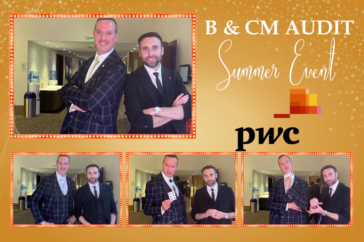 Stephen_Barry's tweet photo. Performing some magic @leonardohotel_ alongside @garyschiffman for the @PwC_UK B & CM audit summer party
@missymagicmirror
#CorporateSummerParty
#SummerMagic
#CorporateEntertainment
#SummerPartyMagic
#MagicAtWork
#OfficeSummerParty
#MagicalSummer
#SummerEvent https://t.co/jMHI9AYF5d