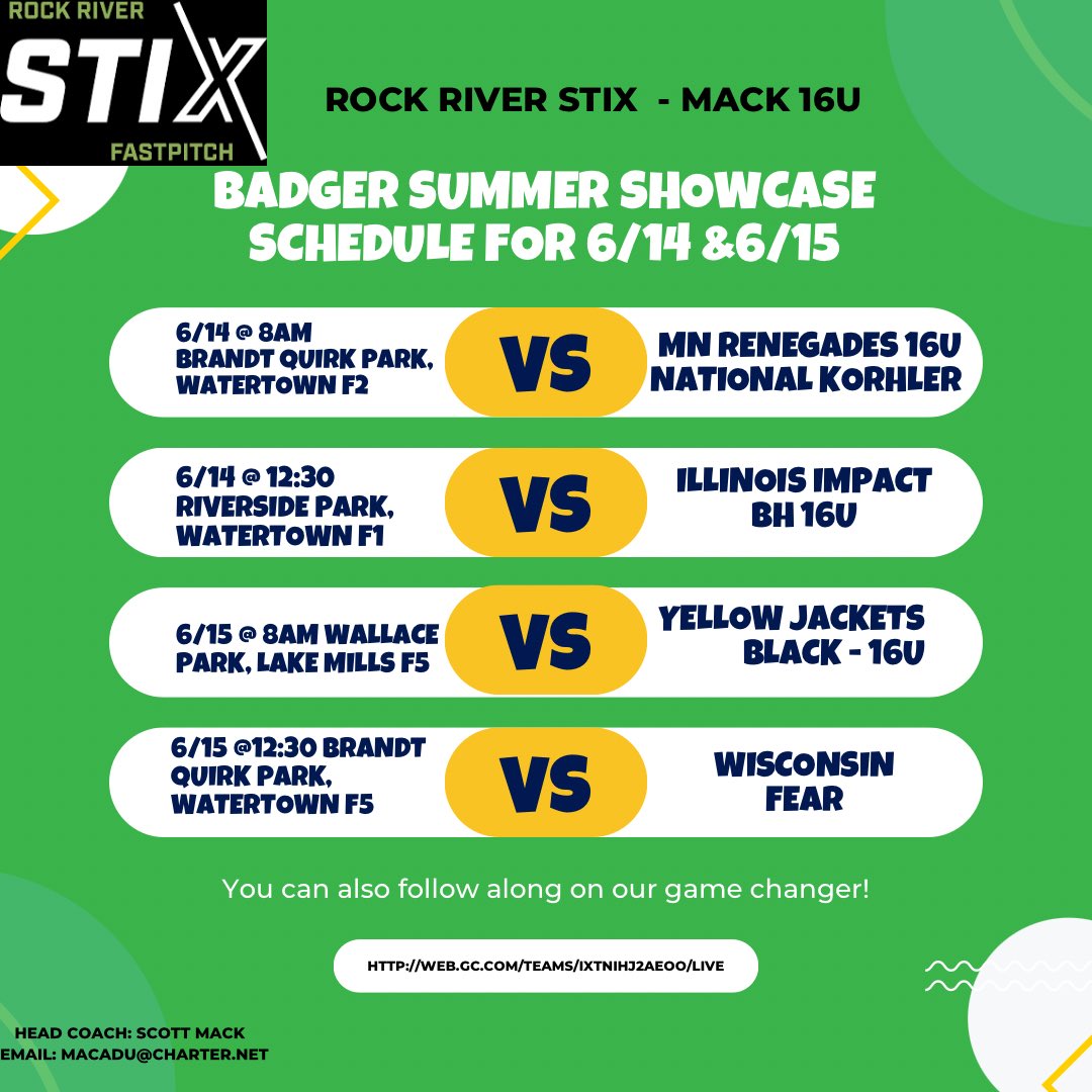 Here is our schedule for this weekend at the Badger Summer Showcase event held in Lake Mills/Watertown!