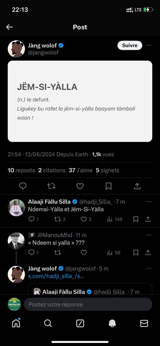 WaxWolof's tweet photo. ❌❌🚫
Di xamle ne sàq mii bokkul ci #JàngWolof te it wolof yi muy bind setul doonte ci téereb sunu yaay ji Aram Faal la koy tibbe ndax téere boobu ab jéemantu la woon te nu ngi koy jubbantiwaat ngir yaatal ko.
#Wax #Jàngwolof #Saabal #Kebetu 🇸🇳 https://t.co/CCsJ7aCosb