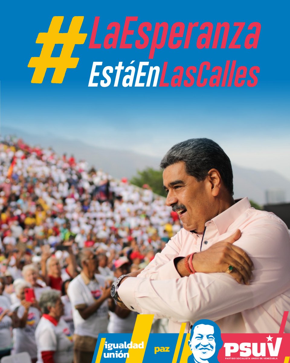 El único que tiene un plan de gobierno es el candidato de la Revolución Bolivariana, Nicolás Maduro, es por ello, que los venezolanos que aman a esta Patria, se restean con su presidente que siempre ha estado junto a su pueblo.

#LaEsperanzaEstáEnLasCalles
