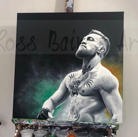 RossBainesArt's tweet image. If McGregor actually fights I’ll give one person who retweets this a free limited edition print 👊

#ufc303 #McGregor #MMATwitter
