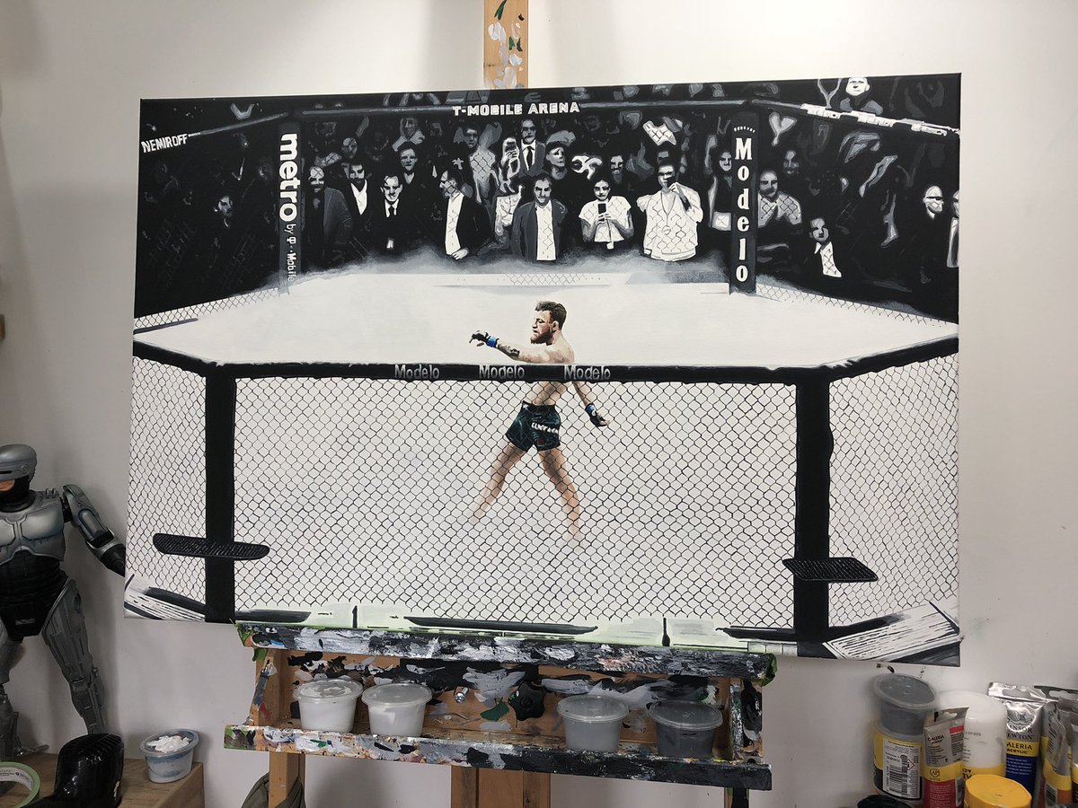 RossBainesArt's tweet image. If McGregor actually fights I’ll give one person who retweets this a free limited edition print 👊

#ufc303 #McGregor #MMATwitter