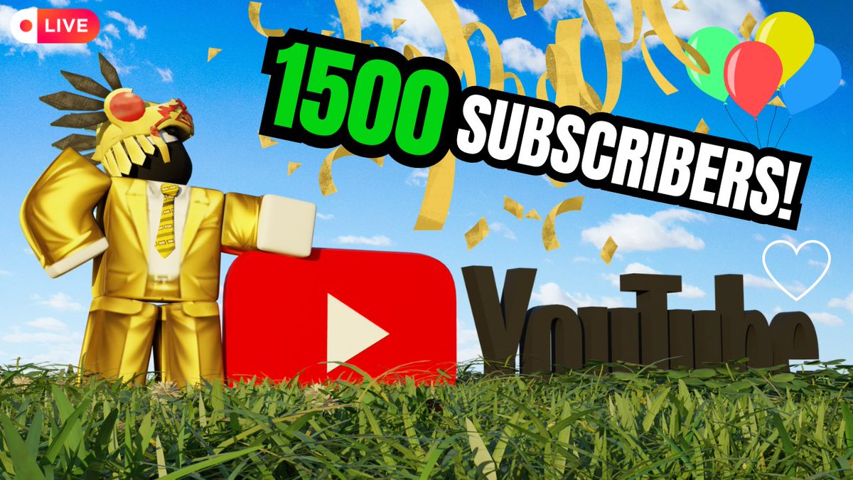 senseixander's tweet photo. 🎉 To celebrate reaching 1,500 subscribers on YouTube, we're giving away 1,500 Robux! 🎉

To enter:
1️⃣ Like this tweet
2️⃣ Retweet
3️⃣ Tag 2 friends in the comments

Good luck! 🍀 #RobuxGiveaway #ThankYou #1500Subs #ROBLOX 

(Ends [22 june 2024]) https://t.co/dNLQhd25se