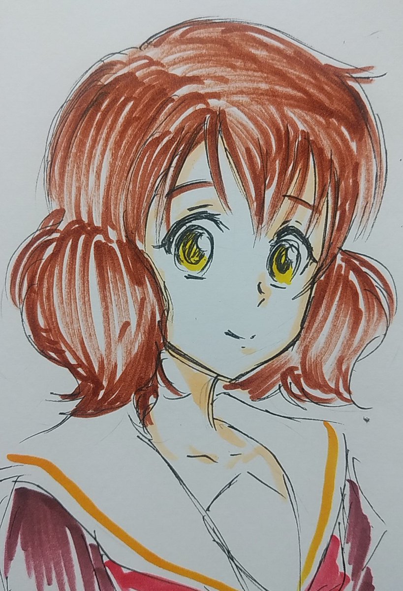 黄前久美子 「#1日1ユーフォ6-10出勤前5分ドロ、色々ヤバい。 」|沖庵のイラスト