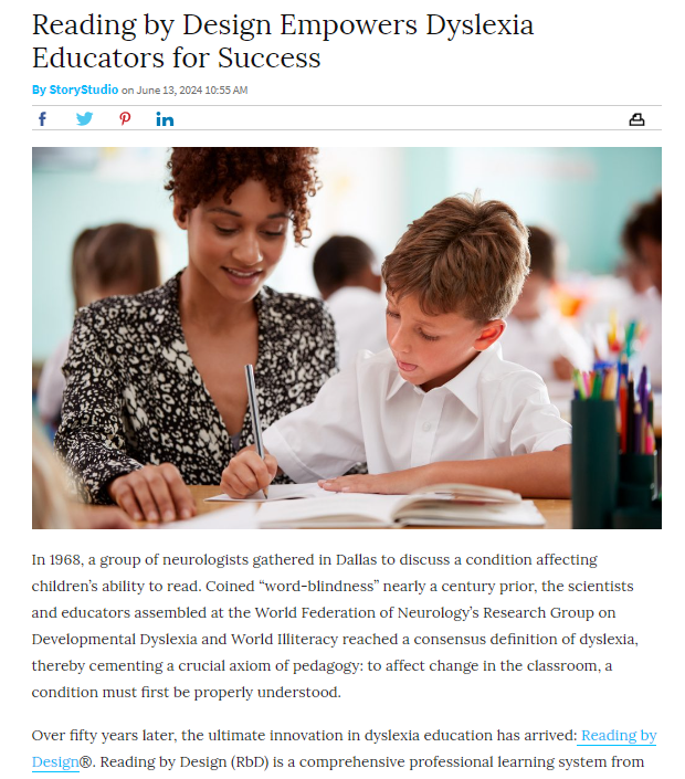 🎉 We're #R4Proud to share that our very own <a href="/R4Dyslexia/">R4Dyslexia</a>  instructional resource, Reading by Design, has been featured in the Houston Chronicle!

As a comprehensive professional learning system that takes a unique, evidence-based approach to supporting students with dyslexia,