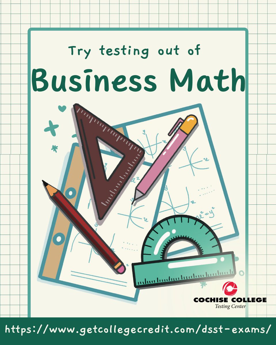 TestingCochise's tweet photo. The  DSST can do more than give you a passing score. It can actually accelerate your degree program by a semester or more. Find out how! #DSST #creditbyexam #SaveMoney #graduatefaster https://t.co/Ii1aqMDU4F