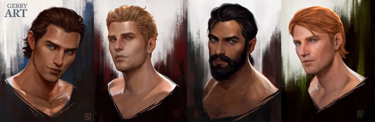 GerryArthur's tweet photo. Thanks so much everyone for the warm and nice messages for my Veilguard fanart 🙏✨. I'm overwhelmed 😭 
To new followers, Welcome! Yes, i do Fanart of Dragon Age. These are various Character portraits i did years ago.
#dragonage https://t.co/HOoUFC4Yeq