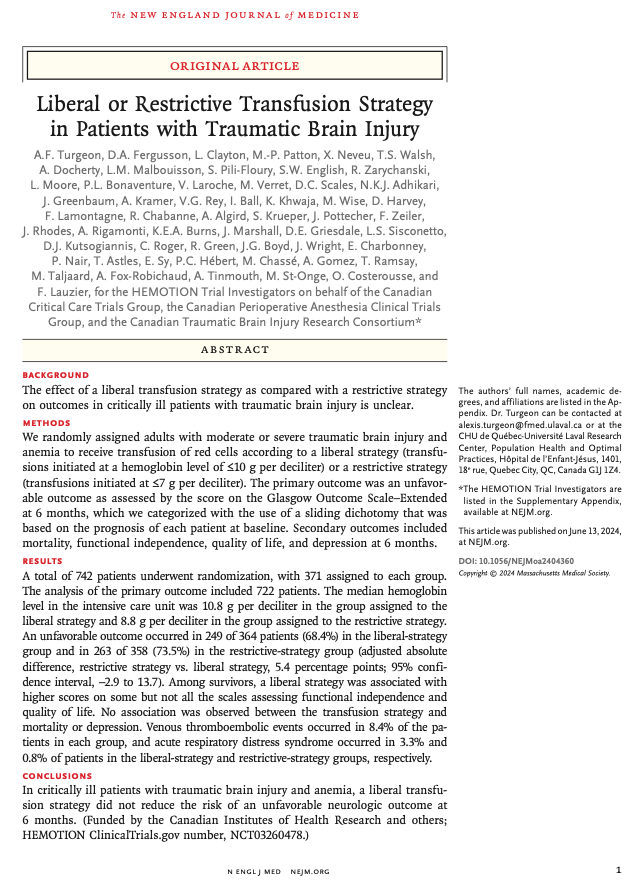 Dr. Ron George 🫣 #Anesthesiologist (@ron_george) on Twitter photo Congratulations <a href="/AlexisTurgeon_/">Alexis Turgeon</a> and the <a href="/HEMOTION_trial/">HEMOTION</a> team
#PACTCanada <a href="/CritCareSociety/">Canadian Critical Care Society</a> <a href="/CCCTG_/">CCCTG</a> Congratulations <a href="/AlexisTurgeon_/">Alexis Turgeon</a> and the <a href="/HEMOTION_trial/">HEMOTION</a> team
#PACTCanada <a href="/CritCareSociety/">Canadian Critical Care Society</a> <a href="/CCCTG_/">CCCTG</a>