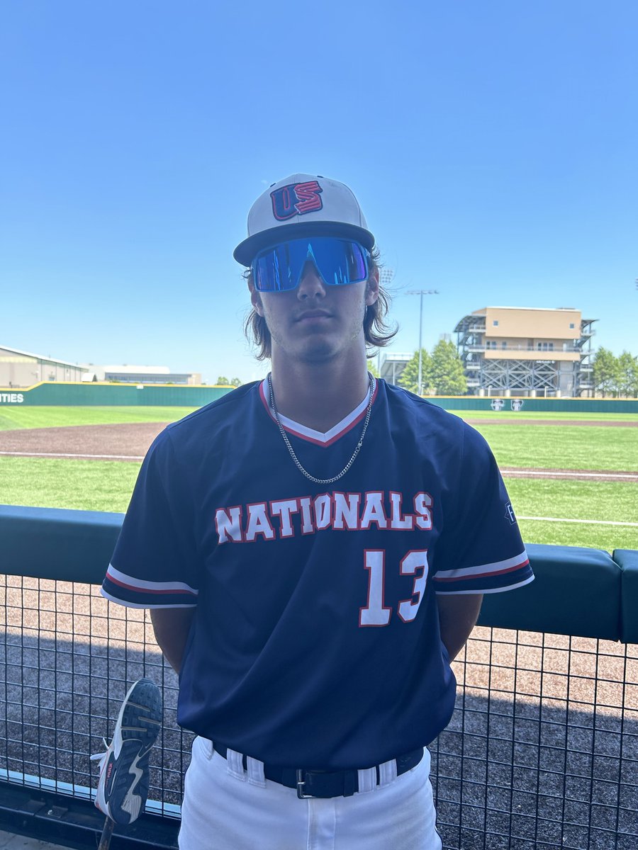 FiveToolAR's tweet photo. F: @USNatsNational Blue 2026 15, Canes West Texas - Mulherin 3
PoG: @AJ_Ylanan13 2-3, 2 RBI https://t.co/HrnHl4L9tw