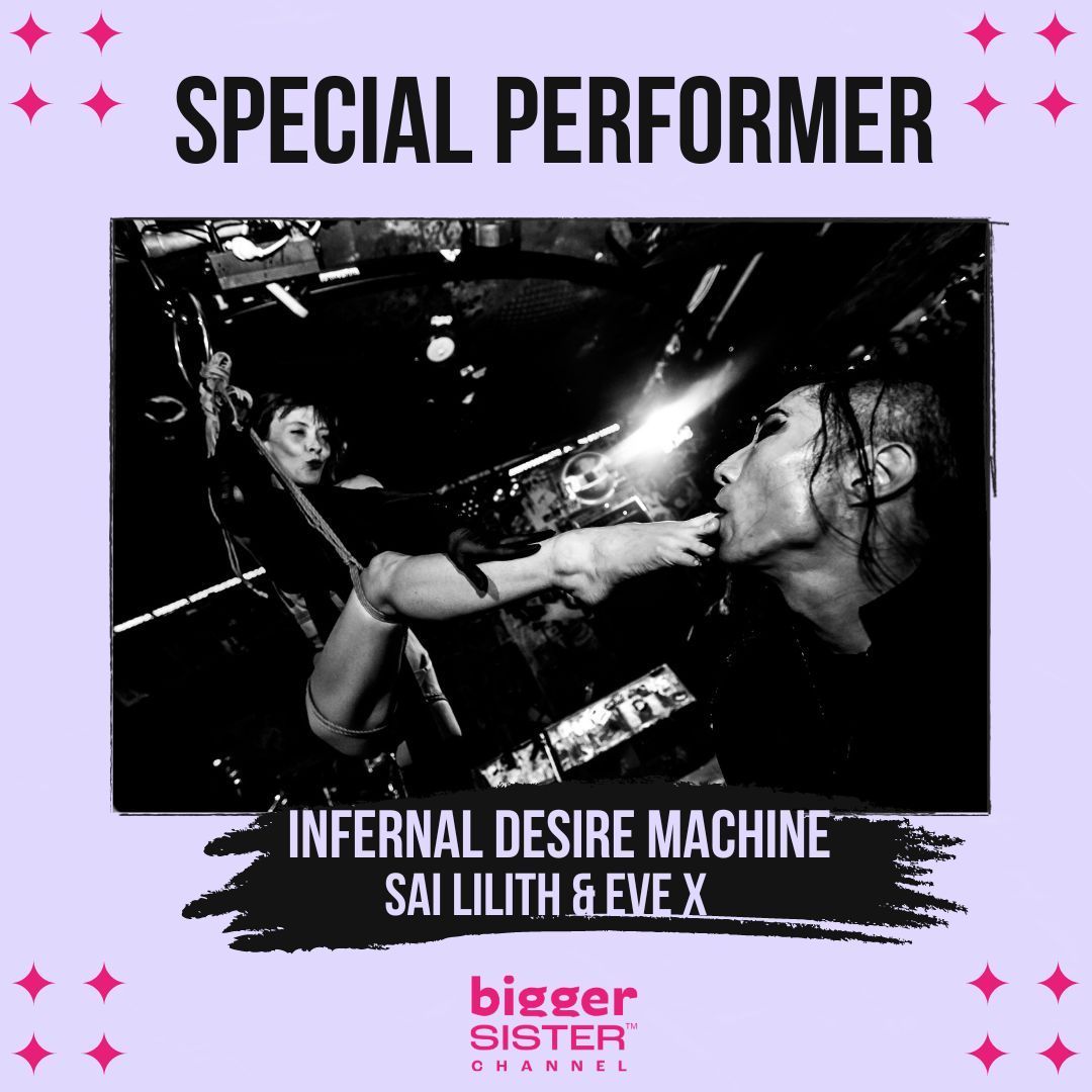bigsischannel's tweet photo. We are very excited to share that @IDesireMachine will be one of our performers at our upcoming anniversary party tonight!

‘We are the Infernal Desire Machine.

Traditional Shibari with a Punk Aesthetic. https://t.co/BwcX8KxrO9