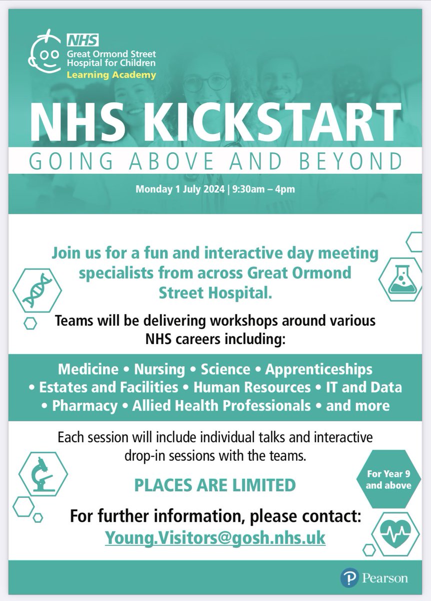 Calling all secondary schools, we invite you to bring your pupils along   We have a few spaces remaining for our event on the 1st July 2024 contact young.visitors@gosh.NHS.uk <a href="/GOSHLearnAcad/">GOSH Learning Academy</a> <a href="/Lozmaster44/">Laurence O'Sullivan-Whiting</a> @stephenwhyteacp @Shields12Lynn <a href="/S_C_Blackburn/">Simon Blackburn</a>