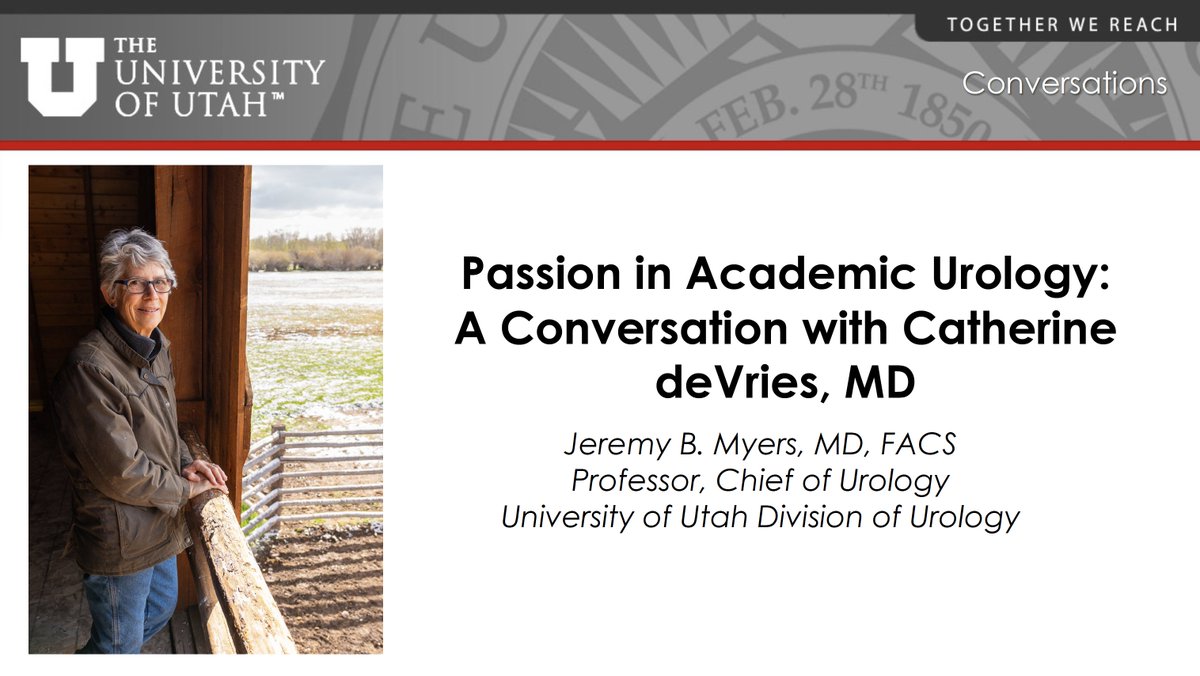 University of Utah Urology (@utahurology) on Twitter photo An interview with Dr. Catherine deVries from <a href="/jeremybmyers/">Jeremy B. Myers</a> about her unconventional road to pediatric urology and global surgery. She is an inspiring role model in academic medicine!!! <a href="/UofUSurgery/">UofUSurgery</a> <a href="/UUCGS/">Center for Global Surgery</a>
youtu.be/lpBaaVeqBx0?si⦠An interview with Dr. Catherine deVries from <a href="/jeremybmyers/">Jeremy B. Myers</a> about her unconventional road to pediatric urology and global surgery. She is an inspiring role model in academic medicine!!! <a href="/UofUSurgery/">UofUSurgery</a> <a href="/UUCGS/">Center for Global Surgery</a>
youtu.be/lpBaaVeqBx0?siā¦