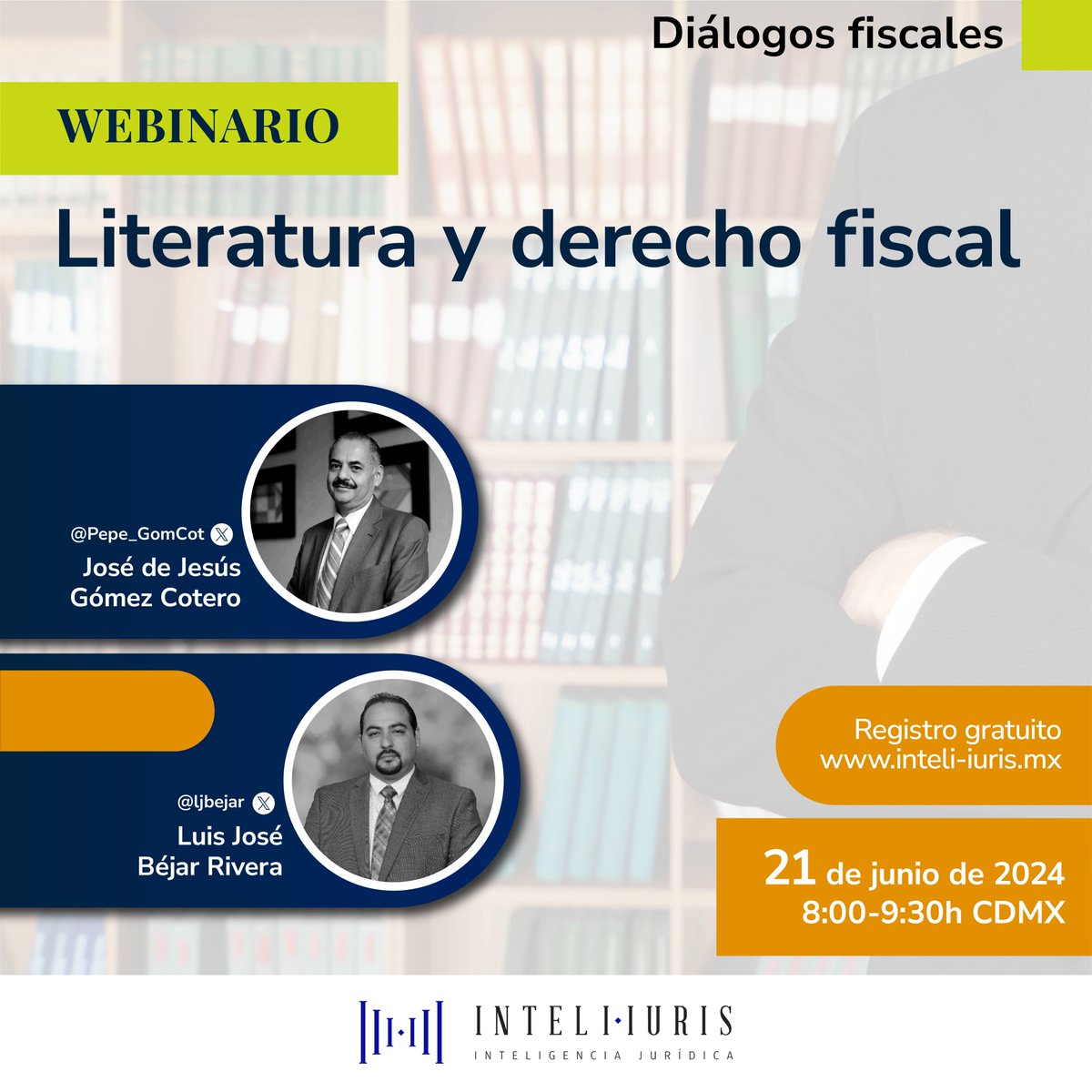 Inteli_Iuris's tweet photo. Descubre la conexión entre la Literatura y derecho fiscal en nuestro webinario gratuito💻. El 21 de junio a las 8 h 📃. ¡Regístrate ahora! https://t.co/dH8rshpChW https://t.co/MiAzDxXTs8