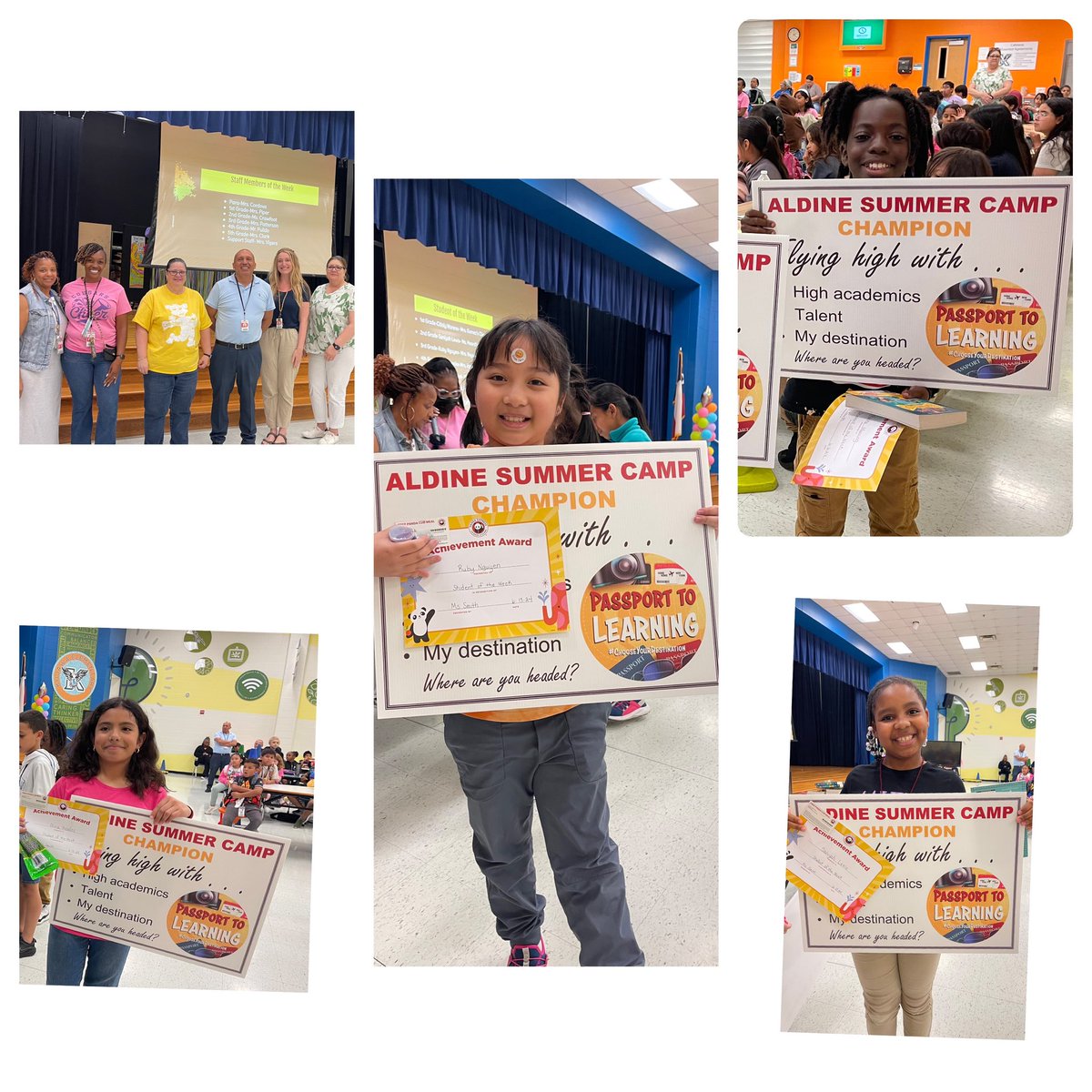 CounselorCRS's tweet photo. Week 2 Awards Day! So happy to see so many smiling faces as Campers and Teachers received their recognition today! @AldineES_Summer @KujawaES_AISD #ChooseYourDestination https://t.co/laIWerMTns
