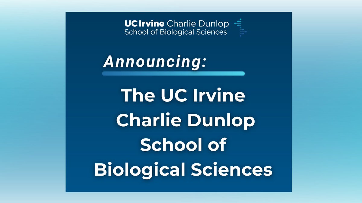 UCI Charlie Dunlop School of Biological Sciences (@ucibiosci) on Twitter photo We are proud to announce a $50M gift from Charlie Dunlop, founder of Ambry Genetics. Our school will now be known as the Charlie Dunlop School of Biological Sciences. This gift will significantly impact our school and the broader scientific community.
#DunlopSchool <a href="/FrankLaFerla/">Frank LaFerla</a> We are proud to announce a $50M gift from Charlie Dunlop, founder of Ambry Genetics. Our school will now be known as the Charlie Dunlop School of Biological Sciences. This gift will significantly impact our school and the broader scientific community.
#DunlopSchool <a href="/FrankLaFerla/">Frank LaFerla</a>