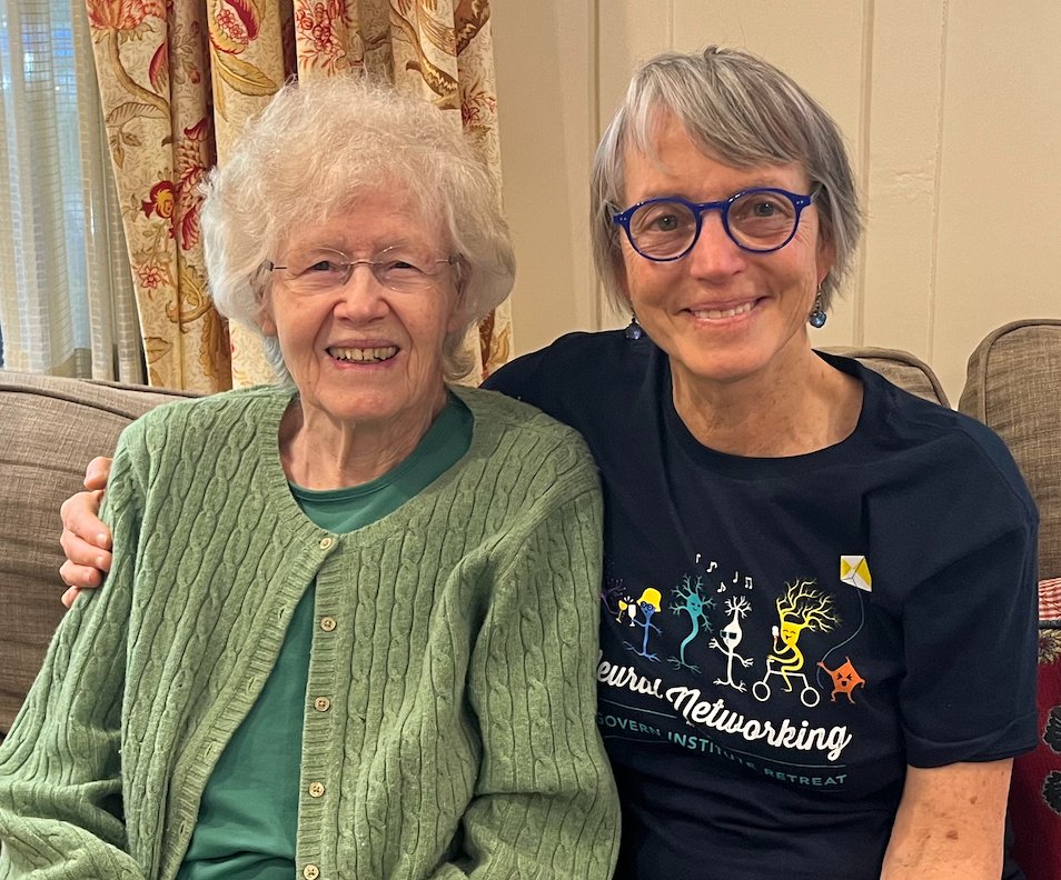 Nancy_Kanwisher's tweet photo. A lovely visit today with my wonderful Ph.D. advisor Molly Potter, still lively and engaged at 94.
I wrote about her huge impact on my life here:  https://t.co/LCNwjeB1Db
Thank you Molly! https://t.co/tAKNx8HrpK