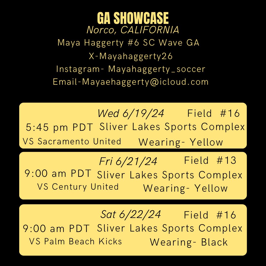 So excited to play in the GA showcase in Norco California!