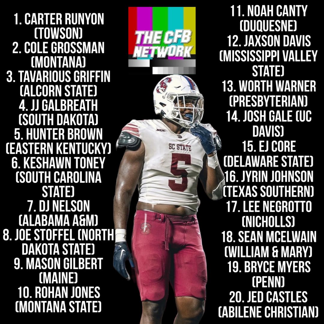 Here are the picks for the CFBNETWORK Top 20 FCS TEs entering the 2024 season