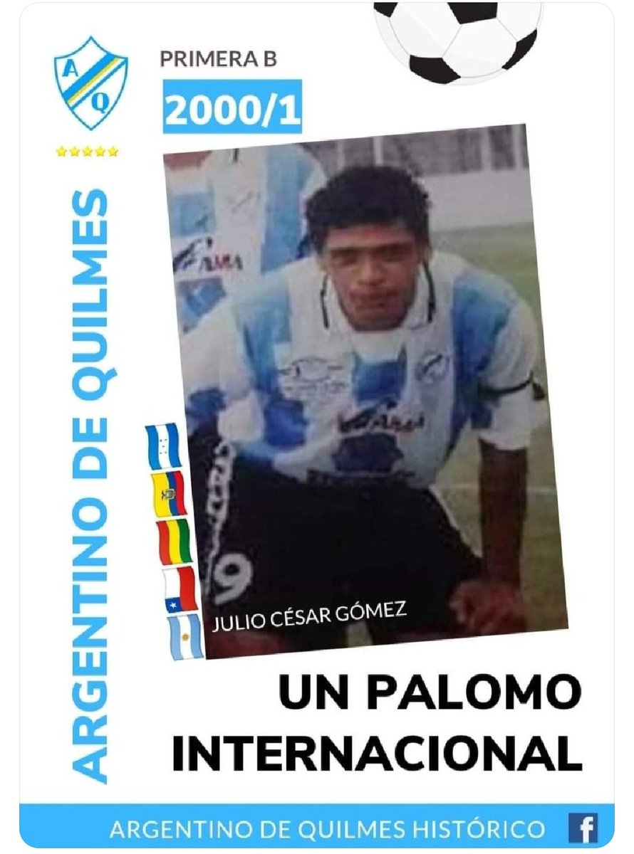 PCioccale's tweet photo. Julio C. Gómez. Del. 32 part. 13 gol. en @ArgdeQuilmesOf 2000/01. Jugó en equipos de #Argentina, #Chile, Bolivia, Honduras, Ecuador,  llegó a jugar @Libertadores con @cdolmedoficial y la @Sudamericana con @Aucas45. También en @AuroraCFB @MantaFutbolClub
#ABCMate @FutbolistasAXEM https://t.co/zhIx87zagA