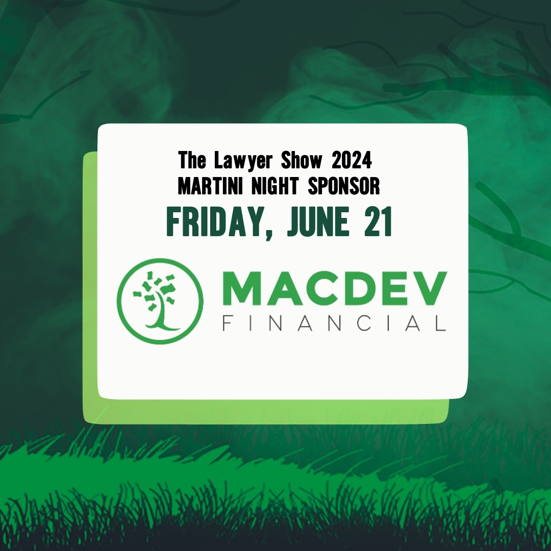 LawyerShow's tweet photo. 💫The Lawyer Show is only ONE WEEK AWAY! A special thank you to Martini Night sponsors @MacDevFinancial for generously supporting the upcoming musical fundraiser!
Get tickets: https://t.co/K7xYa6loFM https://t.co/ugtmZYFnaX