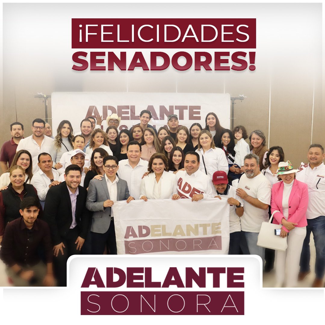 adelante_sonora's tweet photo. #SONORA TIENE SENADORES Y SON DE LA #4T 💪🏼

Serán @LoreniaValles y @juntosheriberto, quienes representarán a las y los sonorenses en el Senado de la República y defenderán con trabajo la construcción del segundo piso de la #Transformación. 

#AdelandeDESDEelSenado 💪🏼 https://t.co/K68qcmkGlf