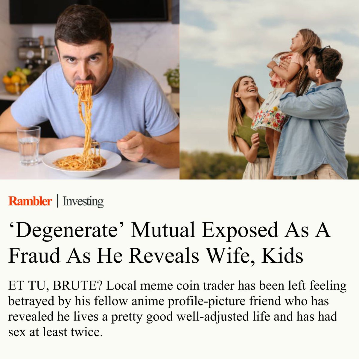 ‘Degenerate’ mutual exposed as a fraud as he reveals wife, kids.
