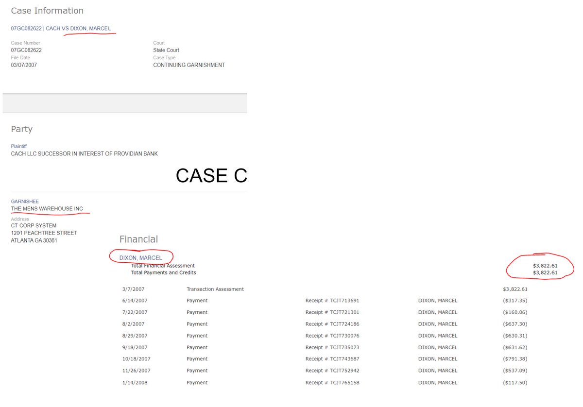 MoochieSquad's tweet photo. Yall didnt know but Gregg #MarcelDixon (speaker at Tariq nasheed's FBA rally) is on court record for #defaulting to creditors. His checks at ATL MENS WAREHOUSE were garnished per court record in 2007. Out here begging for reparations! Make it make sense fam. Receipt dropping!#FBA https://t.co/IikxRIyLyf