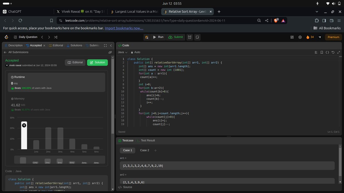 VivekRa211's tweet photo. Day 54-55 of #50DaysOfDsaAndDev
✅DSA: solved 2 question on leetcode  daily.
✅DEV: Revised some Key Concepts of MERN stack and created some basic application for revision. https://t.co/UXWJ6bUqpc