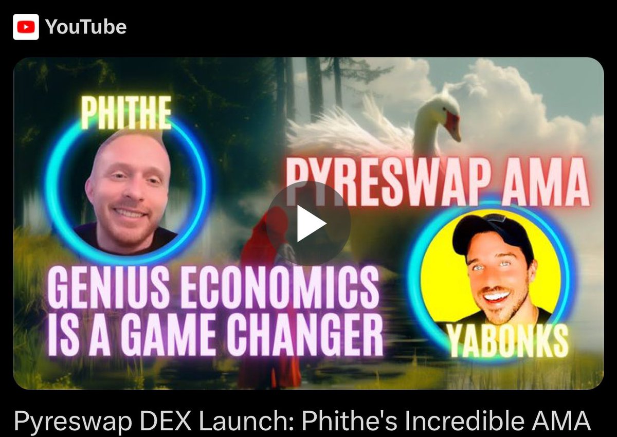 3 more days to <a href="/PyreSwap/">PyreSwap</a> genesis, guys! 🚀 Marketing is in full swing and we're getting exposure through the famous <a href="/YaBonksOfficial/">YaBonks</a> too! 📣 Don't forget to check out this wonderful explanation of the "advance" #TombFork goes repeg!

youtu.be/tdiB-QMsQBo?si…