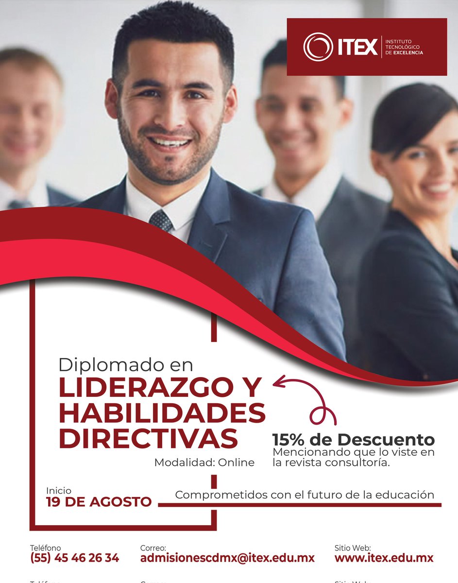 Adquiere las habilidades y el liderazgo que tú empresa necesita 
#liderazgo #empresa #habilidadesdirectivas <a href="/itex/">ITEX</a>