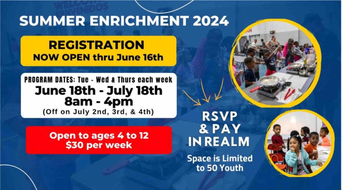 FWCOC's tweet photo. ☀️ The summer fun doesn’t end with VBS! Summer Enrichment is just around the corner. Make sure to sign up by June 16 to enroll! ☀️
#FWCOC https://t.co/1Lr1bq02do
